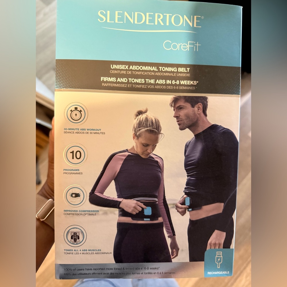 CoreFit Unisex Abdominal Toning Belt - Black with Blue Accent